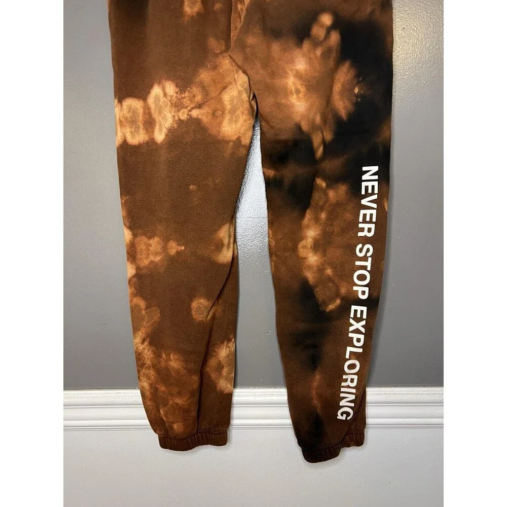 The North Face Sweatpants Mens Medium Brown Tie Dye Logo Jogger Pants Lounge